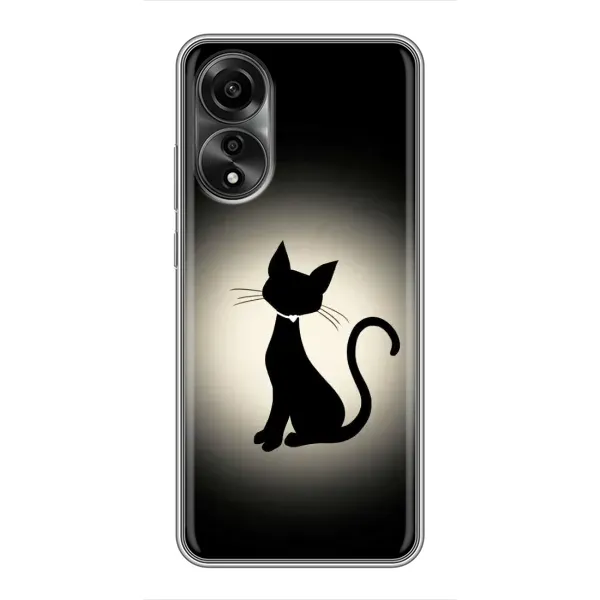 Чехол с принтом «Силуэт котика» для OPPO A78 (4G)