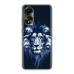 Чехол со Львом для OPPO A78 (4G) (VPrint) (Синий Лев)