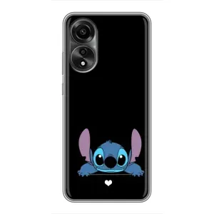 Чохол з принтом Стіч на OPPO A78 (4G) (Стіч на чорному)