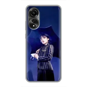 Чохли Венсдей на OPPO A78 (4G) Уенсдей (AlphaPrint) (Венздей з парасолькою)