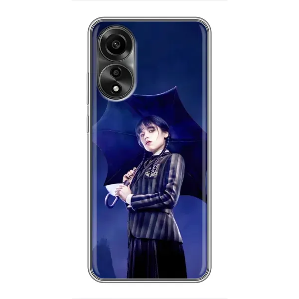 Чехол с принтом «Уэнздей с зонтом» для OPPO A78 (4G)