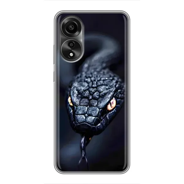 Чехол с принтом «Черная змея» для OPPO A78 (4G)