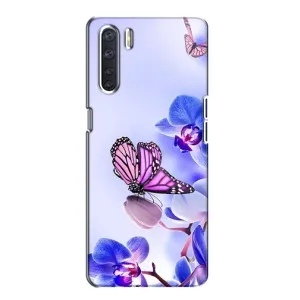 Чохли з квітами для Oppo A91 (VPrint) (Метелик на квітах)