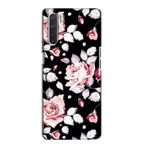 Чохли з квітами для Oppo A91 (VPrint) (Квіти на чорному)