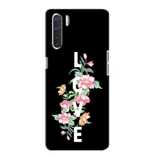 Чехол с принтом «Цветы LOVE» для OPPO A91 Чехол с принтом «Цветы LOVE» для OPPO A91