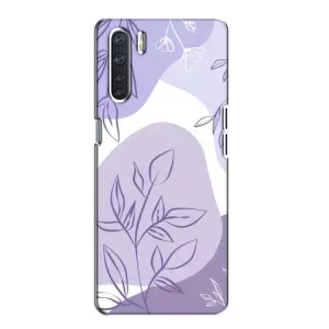 Силконовий чохол з принтом в квітах на Oppo A91 (Фіолетове листя абстракція)