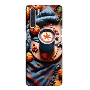 Чохол з принтом «Кава і гарбузики» для OPPO A91