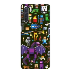 Чохол Майнкрафт на Oppo A91 (AlphaPrint) Minecraft (Колаж Майнкрафт)