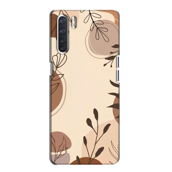 Чохол з принтом «Коричневі квіти» для OPPO A91