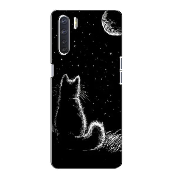 Чехол с принтом «Котик и луна» для OPPO A91 Чехол с принтом «Котик и луна» для OPPO A91