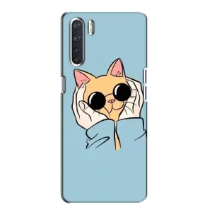 Чохол на OPPO А91 з Котиками (VPrint) (Котик в окулярах)