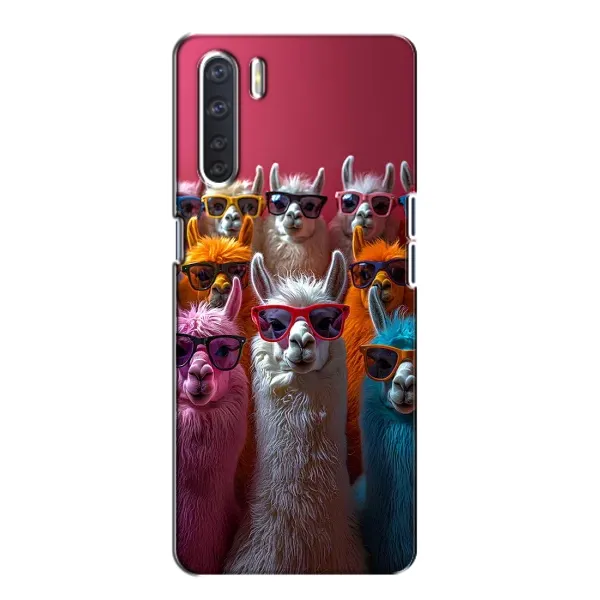 Чехол с принтом «Ламы в очках» для OPPO A91