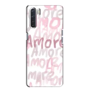 Чехол с розовым рисунком для Oppo A91 (Аморе любовь)