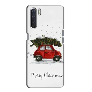 Різдвяні, Святкові Чохли для OPPO А91 (Авто з ялинкою)