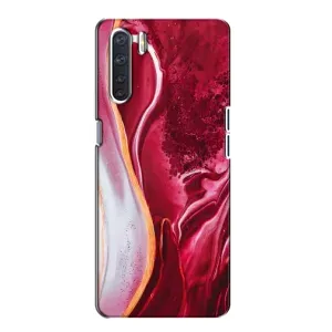 Чохол для OPPO А91 - з принтом (Дизайнерські) (AlphaPrint) (Мрамор червоний)