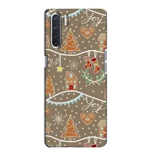 Новорічні, Святкові Чохли для Oppo A91 - 2024 год (Новорічні пряники)