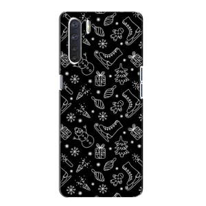 Новорічні, Святкові Чохли для Oppo A91 - 2024 год (Новорічний фон)
