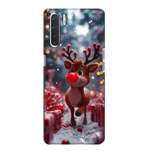 Яскравий чохол для OPPO A91 з Зимові Оленята (Олень серед подарунків)