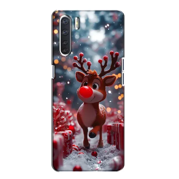 Чохол з принтом «Олень серед подарунків» для OPPO A91 Чохол з принтом «Олень серед подарунків» для OPPO A91