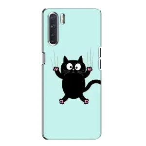 Чохол з принтом для Oppo A91 (AlphaPrint) Модні коти (Падаючий кіт)