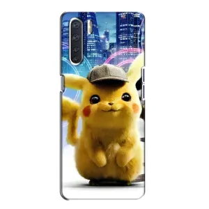 Чехол с Пикачу на Oppo A91 (Пикачу в городе)