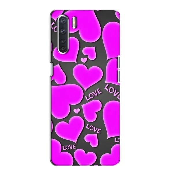 Чехол с принтом «Pink hearts» для OPPO A91 Чехол с принтом «Pink hearts» для OPPO A91