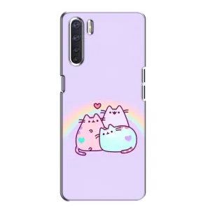 Чохол на OPPO А91 з Котиками (VPrint) (Радужний котик)