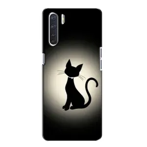 Чохол з принтом для Oppo A91 (AlphaPrint) Модні коти (Силует котика)