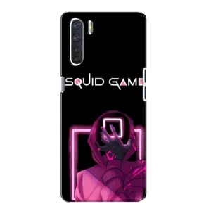 Чохол Гра в кальмара для Oppo A91 (Неоновий охоронець гри)
