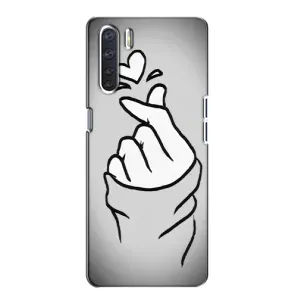 Чохол з принтом для Oppo A91 (AlphaPrint - Знак сердечка) (Значок Love)