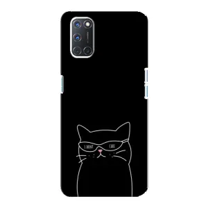 Чехол с рисунком кот на Oppo A92 (Равнодушный кот)