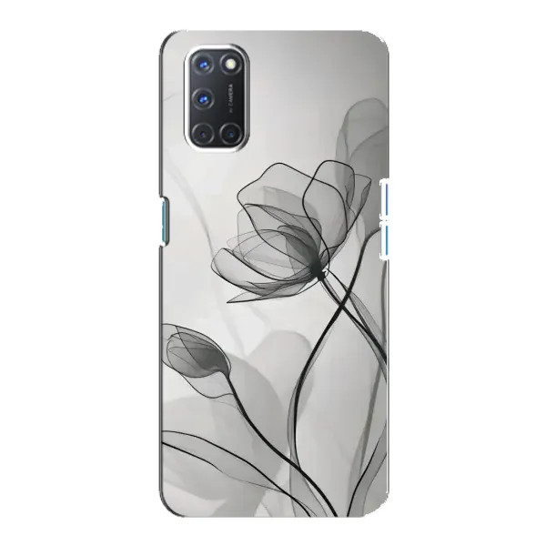 Чехол с принтом «Черные цветы» для OPPO A92 Чехол с принтом «Черные цветы» для OPPO A92