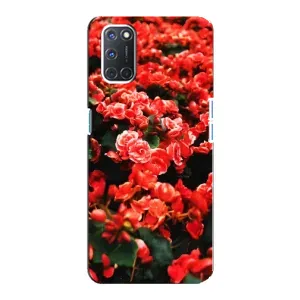 Чехлы с Цветами для Oppo A92 (VPrint) (Цветы красные)