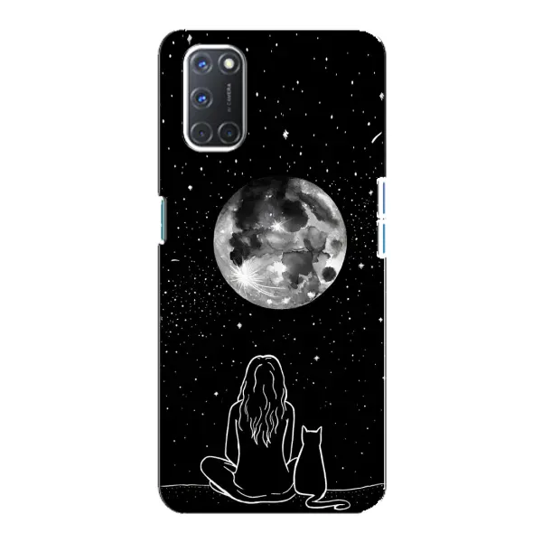 Чехол с принтом «Девушка с котом» для OPPO A92