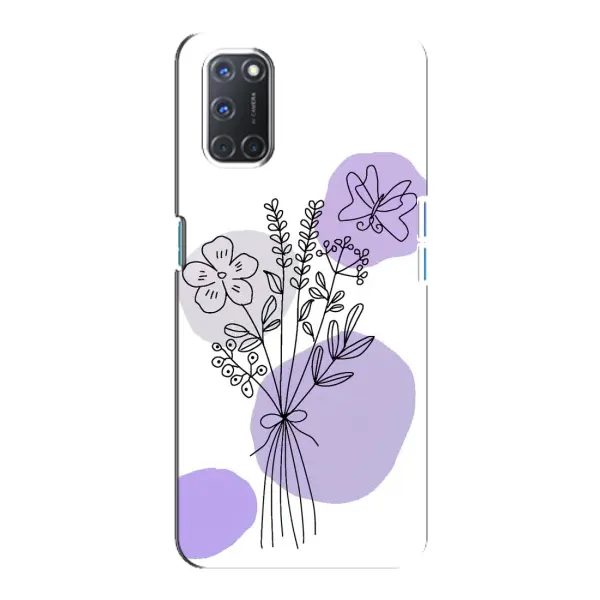 Чехол с принтом «Букет фиолетовая абстракция» для OPPO A92
