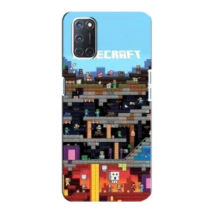Чехол Майнкрафт на Oppo A92 (AlphaPrint) Minecraft (фон Minecraft)