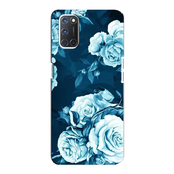 Чехол с принтом «Голубые Бутоны» для OPPO A92 Чехол с принтом «Голубые Бутоны» для OPPO A92