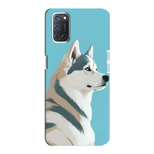 Чехол с Хаски для Oppo A92 - (AlphaPrint) (Хаски арт)