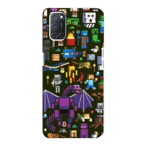 Чехол Майнкрафт на Oppo A92 (AlphaPrint) Minecraft (Коллаж Майнкрафт)