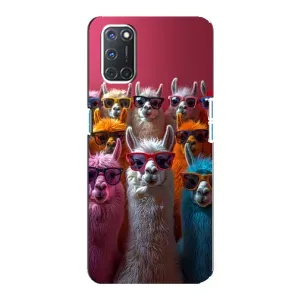 Чохол з принтом стильні тварини для OPPO А92 (Лами в окулярах)