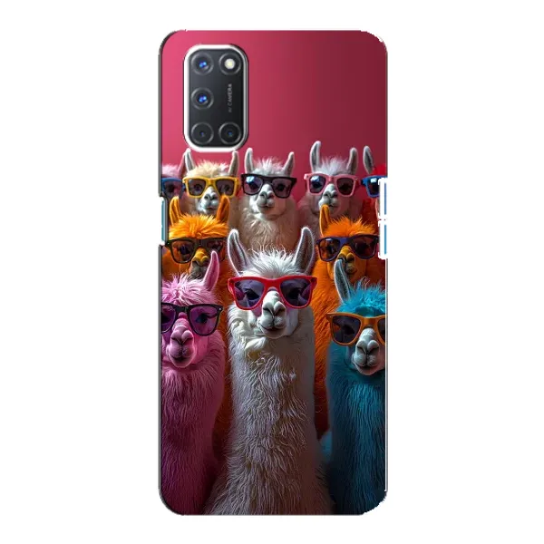 Чехол с принтом «Ламы в очках» для OPPO A92