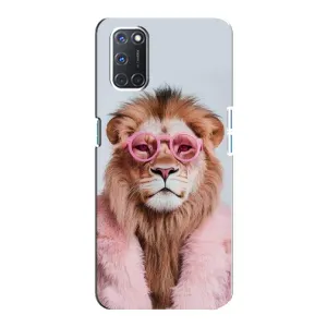 Чохол з принтом стильні тварини для OPPO А92 (Лев в окулярах)
