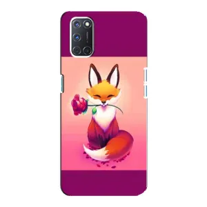Чехлы с картинкой Лисички для Oppo A92 (VPrint) (Лисичка с розочкой)
