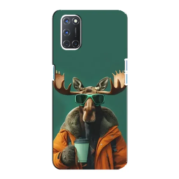 Чехол с принтом «Лось с кофе» для OPPO A92