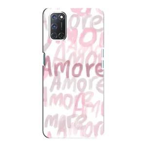 Чехол с розовым рисунком для Oppo A92 (Аморе любовь)