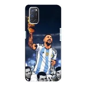 Чехлы для Oppo A92 (Leo чемпион) (AlphaPrint) (Месси с кубком)