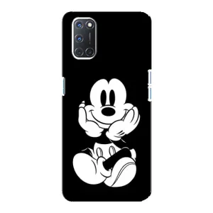 Эксклюзивный чехол для Oppo A92 (AlphaPrint - Мультяшные) (Микки на черном)