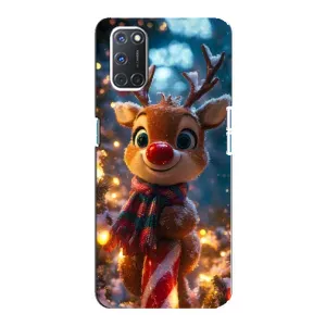 Яскравий чохол для OPPO A92 з Зимові Оленята (Олень з шарфом)