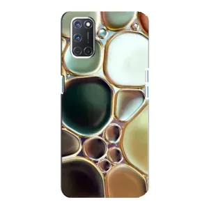Мраморный чехол на Oppo A92 (VPrint) (Радужный Мрамор)