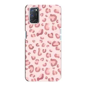 Чехол с розовым рисунком для Oppo A92 (Розовый леопард)